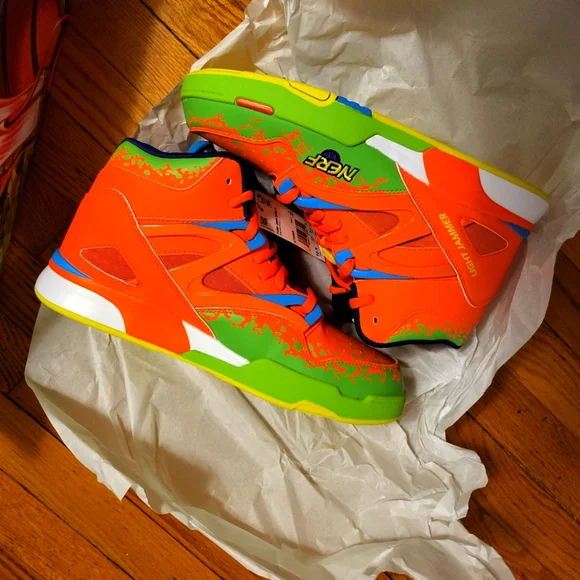 Nerf Pump Lime Green And Orange Shoes Reebok Pump Omni Zone II Nerf